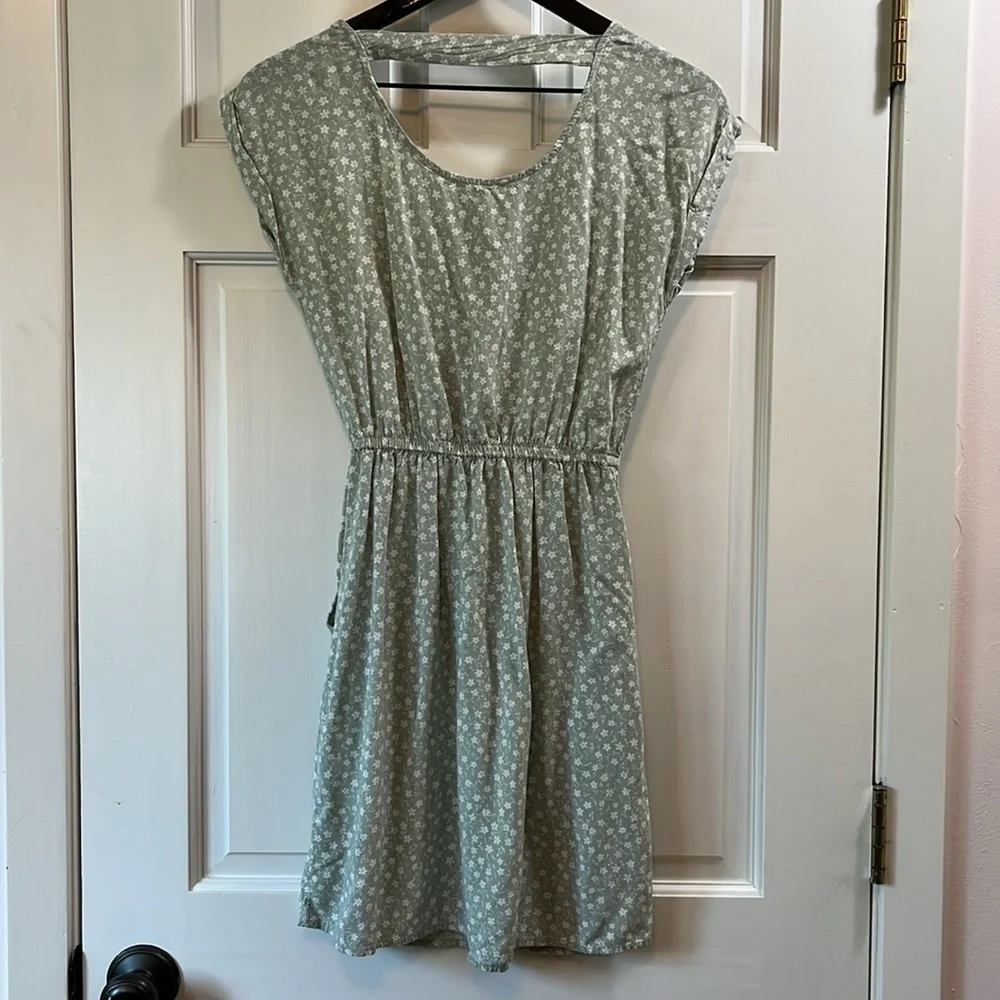 Hippie Rose Ditzy Floral Sage Mini Dress - Size XS